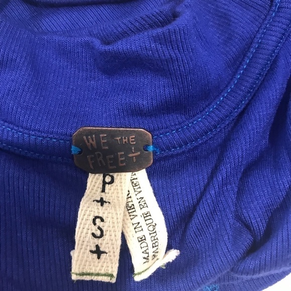 Free People blue shirt Sz SP - Picture 4 of 4